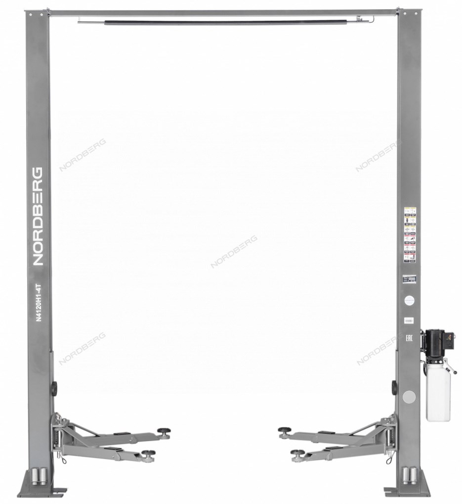 Двухстоечный подъемник NORDBERG N4120H-4T с верхней синхронизацией, г/п 4 т, 380 В, высота 3,6 м (Серый)